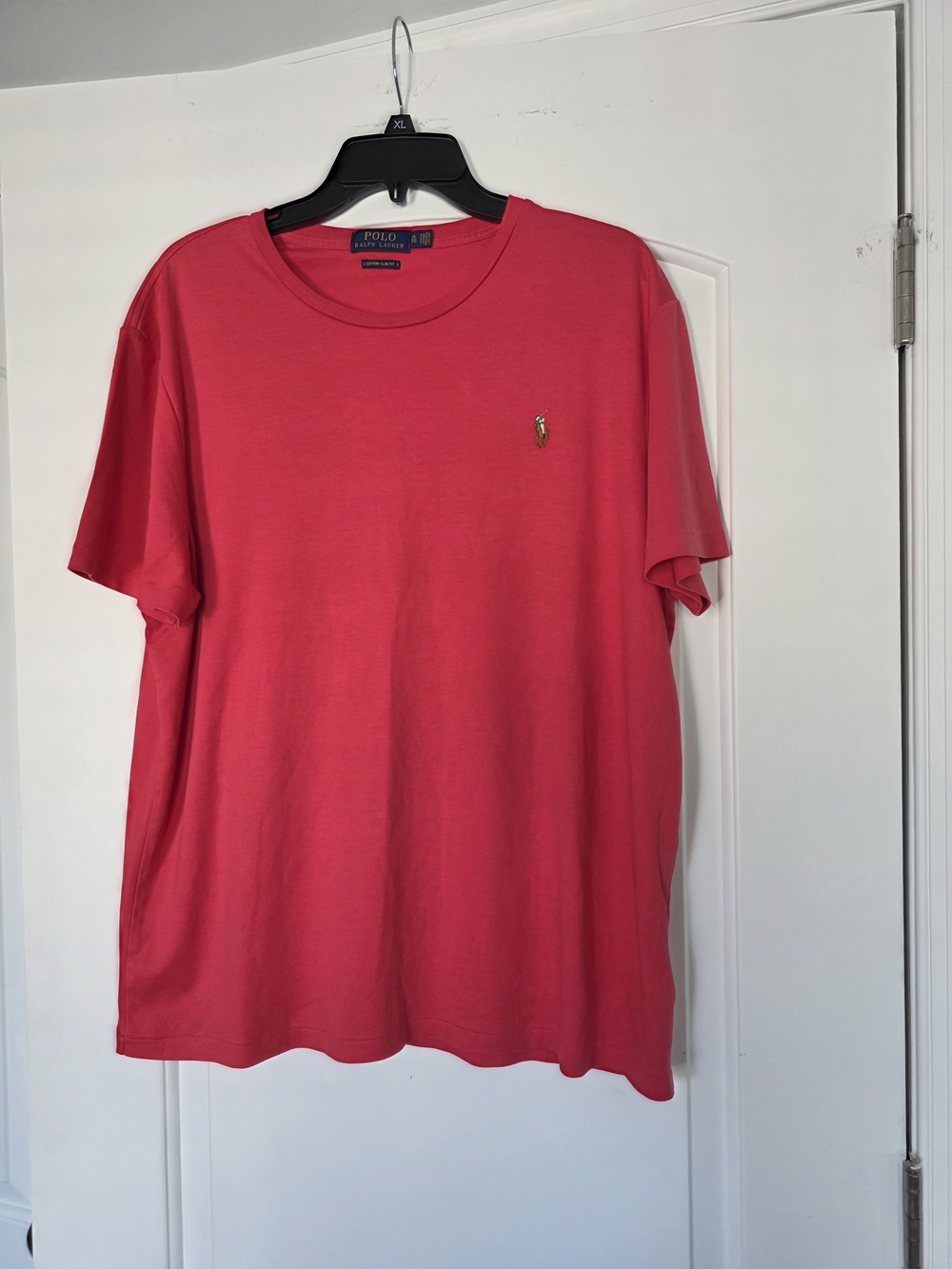Ralph Lauren Red Crew Neck Polo Tee with Pony Logo